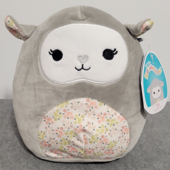 Squishmallows Toys Nwt 8 Elea The Grey Floral Belly Lamb Sheep
